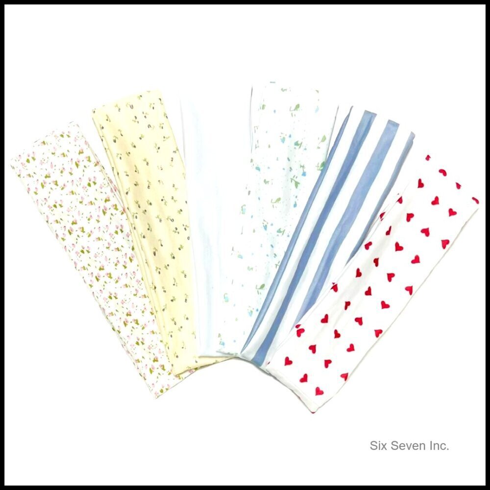 Floral Headbands for Short Hair Non Slip Elastic Soft Fabric Thick Stripe